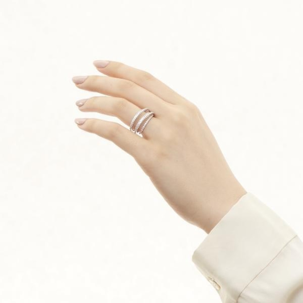 New Cross Lines 925 Stamped Diamond Ring - Picture 5 of 5